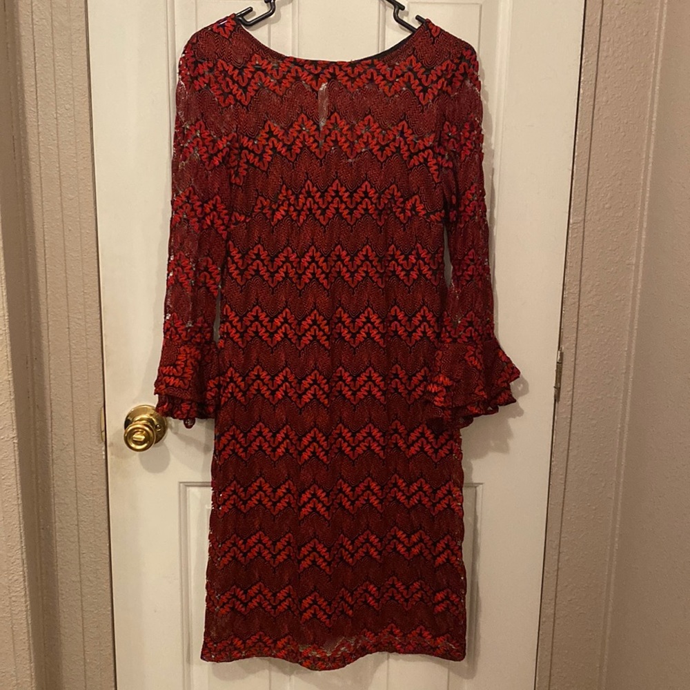 Red and black dress. Size 6